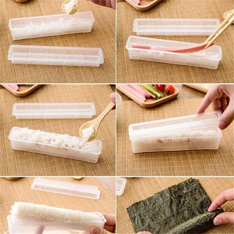 Diy sushi mögel rulle mögel gör kött grönsaker laver ris rulle sushi mögel gör kök tillbehör kit verktyg bento accessorie