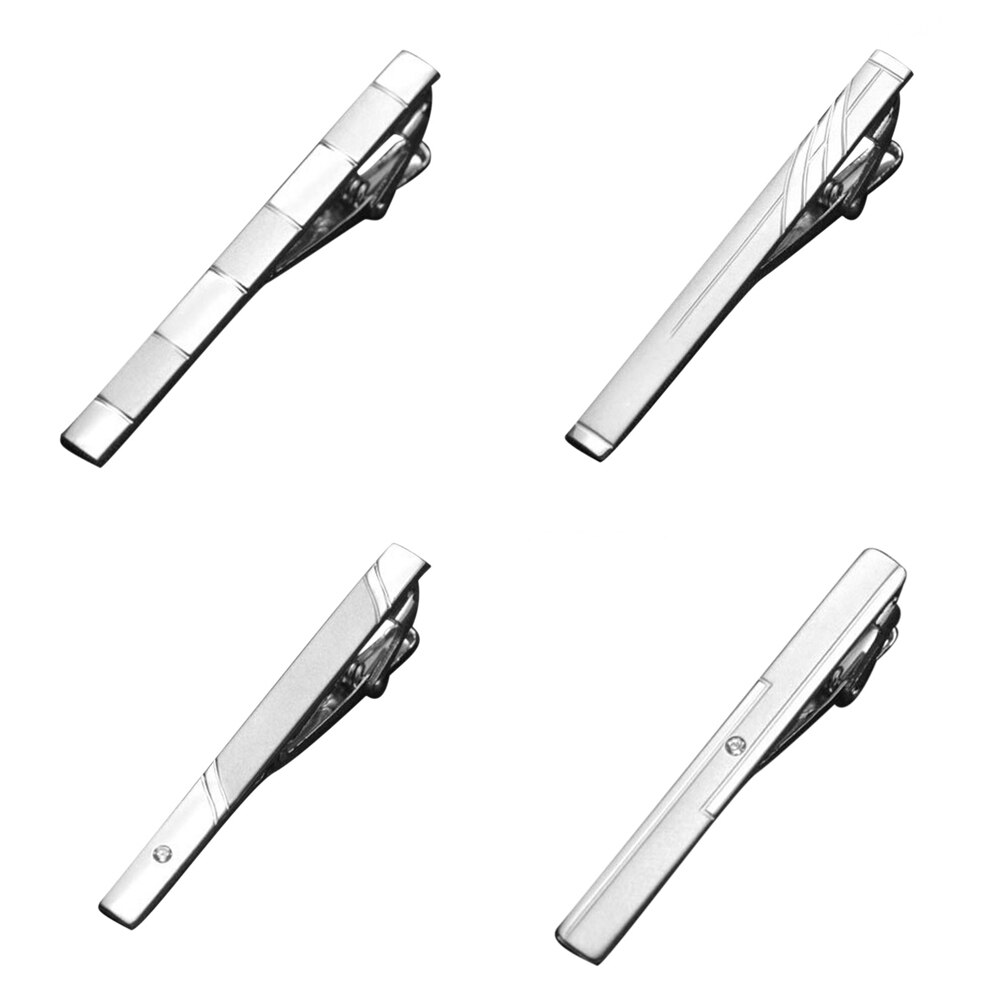 SALES! Men's Metal Simple Silver Necktie Tie Clip Clamp Pin Stickpin Business Wedding Suit 8 Style Optional