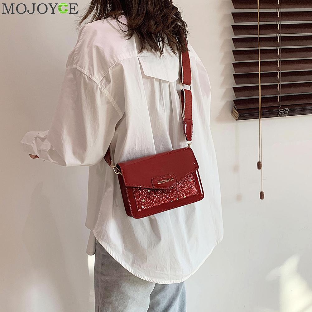 Dames pailletten pu leren schoudertas dames kleine messenger crossbody handtassen dames schoudertas