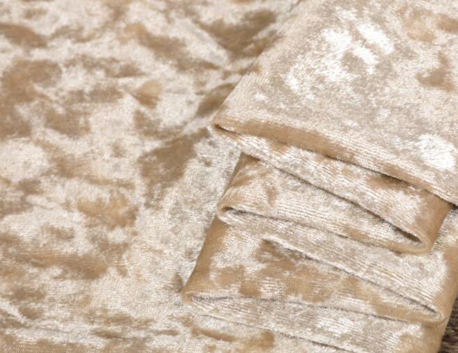 Sammetstyg tyg skrynkligt vackert silkeslent velourtyg för sammetsklänning kläder lyxigt mjuk sammet hemtextilgardin: 8 beige