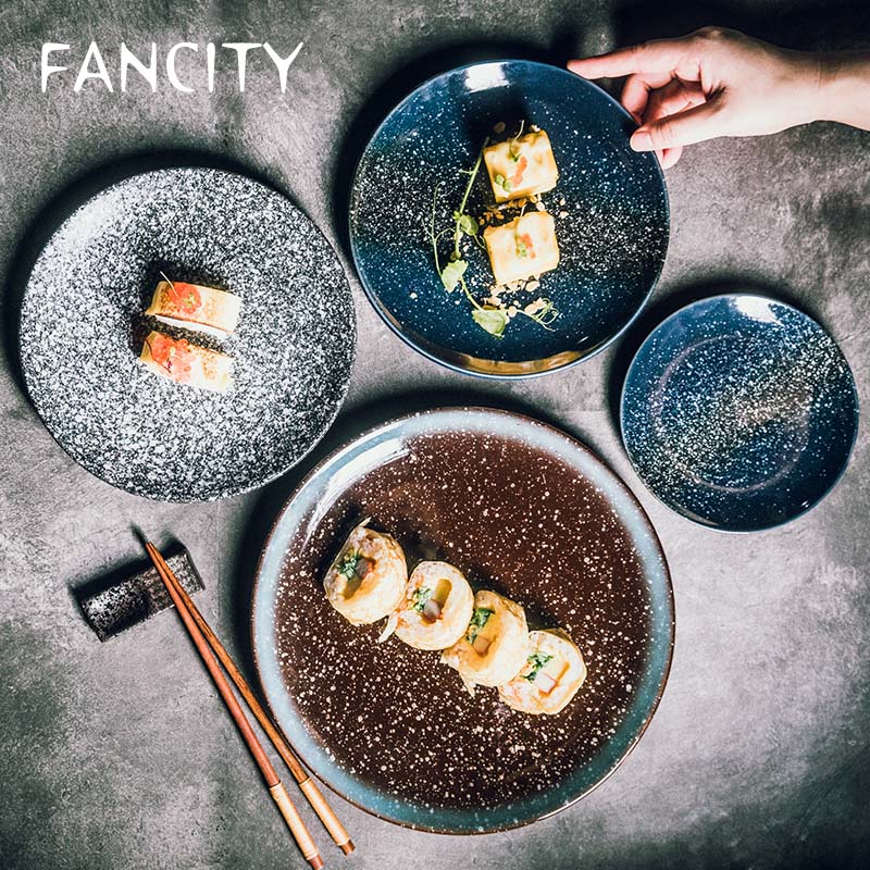 Fancity Hoge-Waarde Japanse Stijl Creatieve Keramische Platen, Huishoudelijke Gerechten, Vlees Gerechten, Commerciële Restaurants, westerse Voedsel S