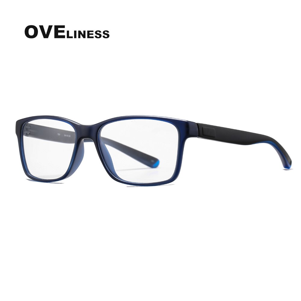 tr90 men's eyeglasses eye glasses frame men Optical Myopia Prescription Clear glasses male Full Spectacles eyewear frame: blue