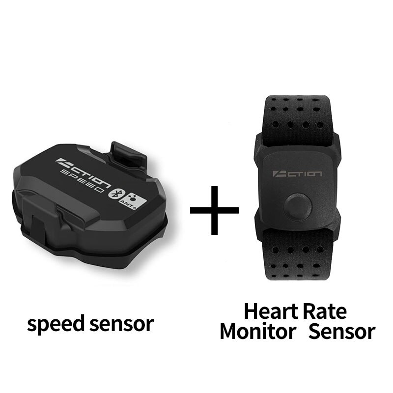 Action Series Bicycle Computer Arm Heart Rate Monitor With Wireless Speed And Cadence Combo Sensor For Garmin Bryton Bike Sports: Set C
