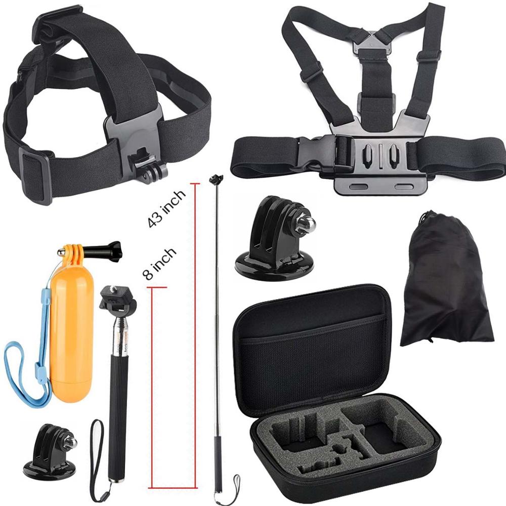 Juego de accesorios para Gopro hero 8, 7, 6, 5, 4, 3 vías, palo de selfie para Eken h8r, xiaomi, osmo action yi, funda EVA: Typy B