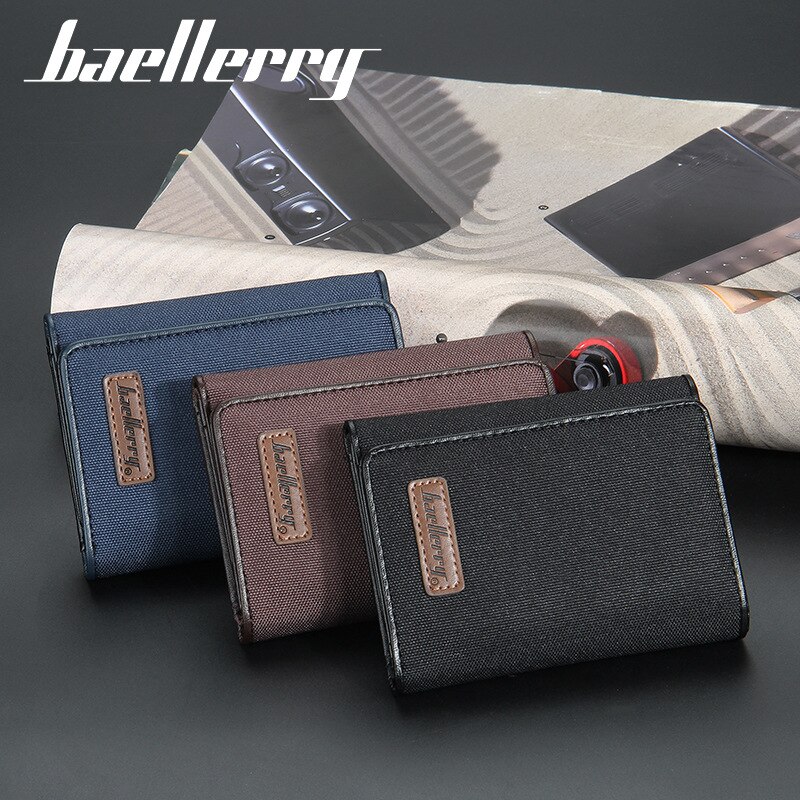 Mode Mannen Portefeuilles Canvas Card Houders Korte Mannen Purse Photo Slot Pu Leather Mannelijke Portemonnee voor Mannen