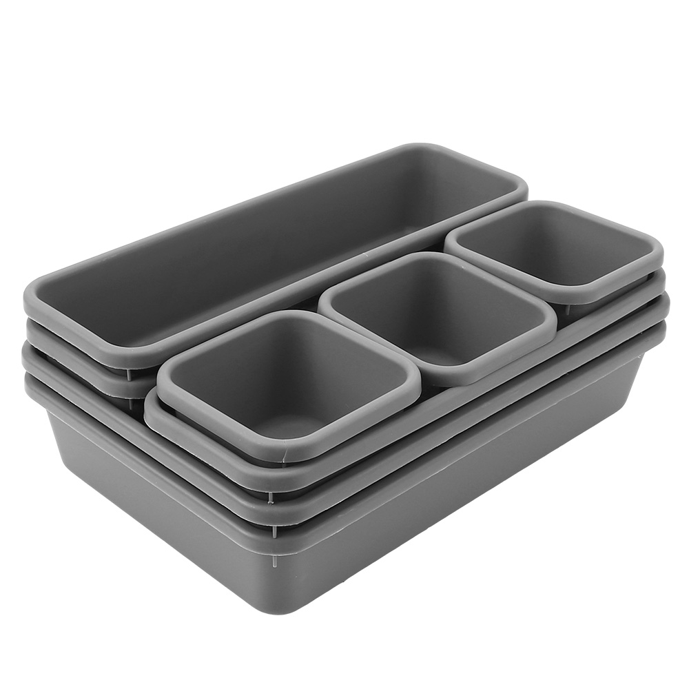 8 teil/satz Küche Badezimmer Lagerung Tabletts Kleinigkeiten Schmuck Halfter Schrank Abdeckung machen-hoch Organizer Kasten Lagerung Schublade Lagerung Kasten: Gold
