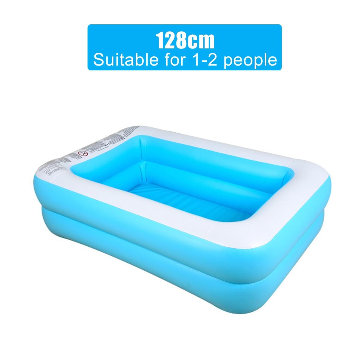1.1/1.3/1.5m børn oppustelig pool barn hjemmebrug soppebassin stor oppustelig firkantet swimmingpool til baby: 128cm