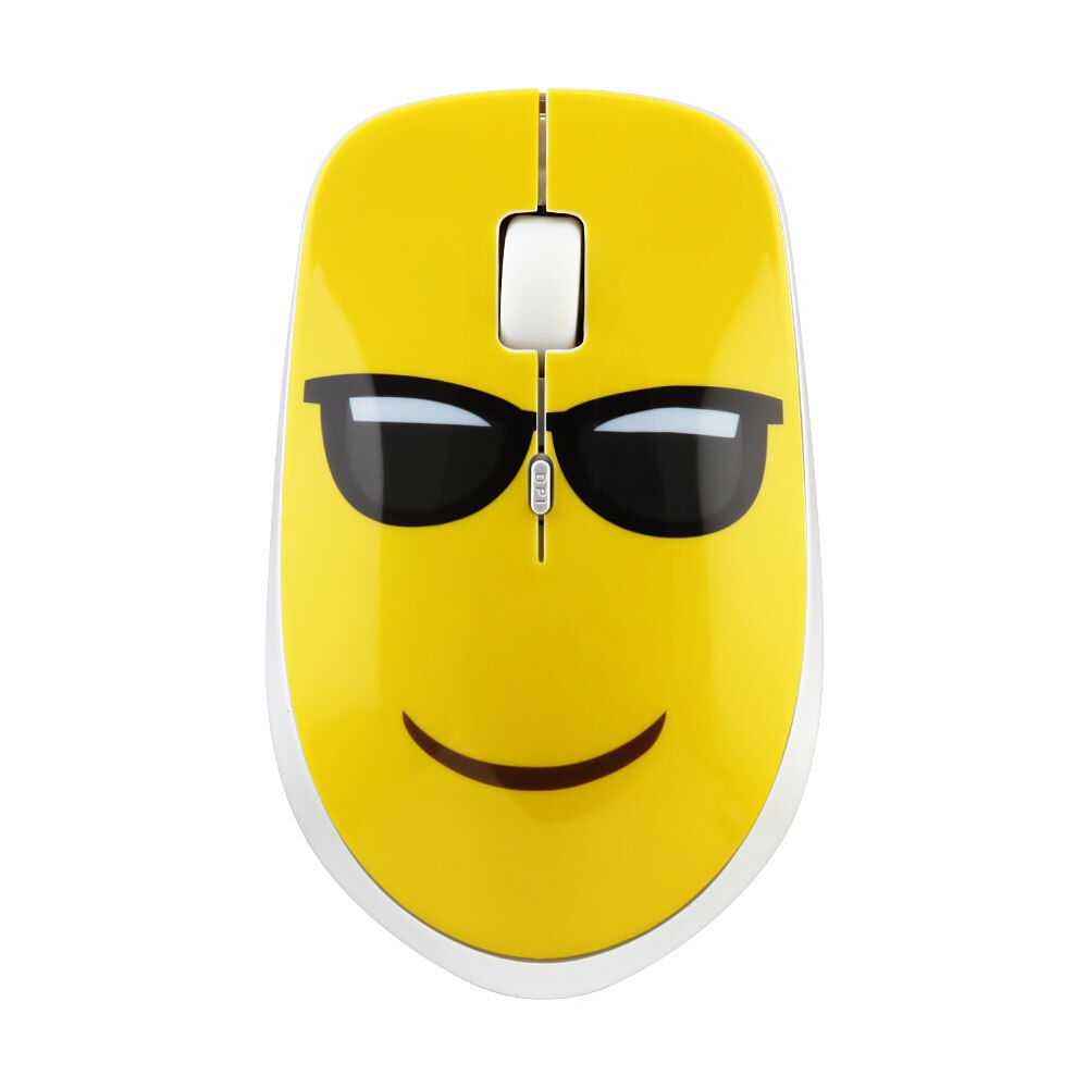 Mouse Wireless, Laptop USB 2.4G, Mouse silenziosi ottici per Computer PC, faccia sorridente simpatico cartone animato mause ultrasottile, simpatici regali pratici: Cartoon Mouse Cool
