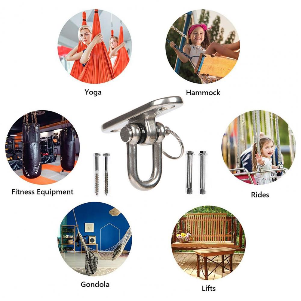 Juego de soportes de montaje en pared para techo, ganchos de Yoga para Hamaca, bolsa de arena, Tensor, trapecio, percha fija con ganchos oscilantes para suspensión, 1 Juego