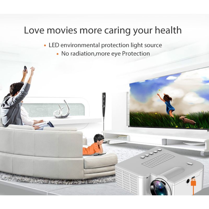 UC28C Mini Portable Video Projector 16:9 LCD Projector Media Player Black for Smart Phones Home Theater Cinema Office Supplies