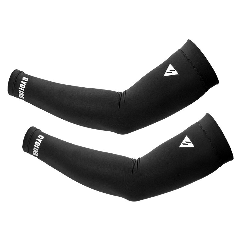Outdoor Running Cycling Sleeves Arm Warmer Arm Cover Cuff Sunscreen Ice Silk Arm Sleeves MTB Bicycle Sleeves Sport Safety Gear: black / L