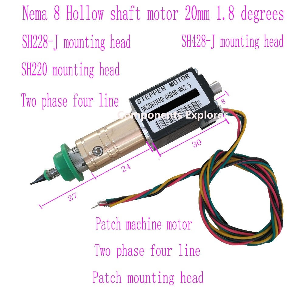 Nema 8 hulaksel smt stepmotorer,hybird 2 fase 0.8a 1.8 4 wire, længde 30mm til smt maskine  ok20 sth 30-0604b-nk2.5-12
