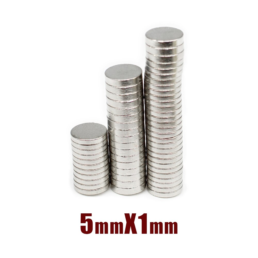100/200/500/1000/2000Pcs 5X1 Mini Kleine Ronde Magneten N35 Circulaire Zoeken magneet Sterke 5X1Mm Permanente Ndfeb Magneten Disc 5*1
