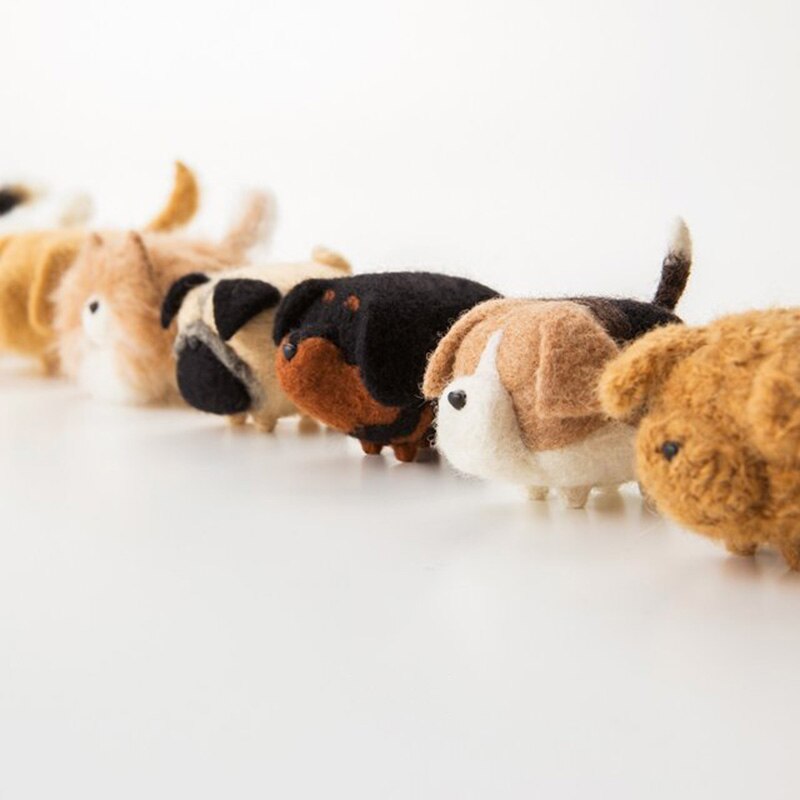 Non-Finished DIY No Faceless Dog Tiger Cat Wool Felt Doll Needle Felting kit Accessories Felt Poked For Kids Children Handmade