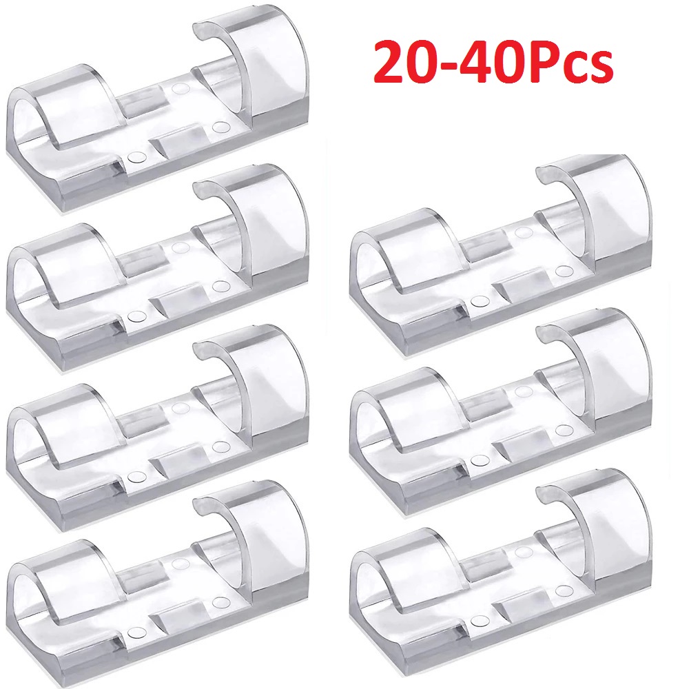 40 STKS Kabelorganizer Clips Kabelbeheer Draadmanager Snoerhouder USB Opladen Datalijn Spoelopwinder Wandgemonteerde haak