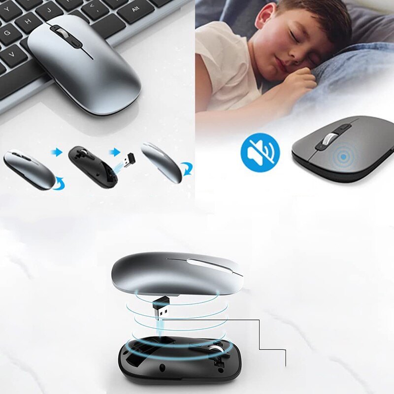 Jelly Comb – ensemble clavier et souris sans fil USB 2.4G, silencieux, pour ordinateur portable, Notebook, ordinateur de bureau