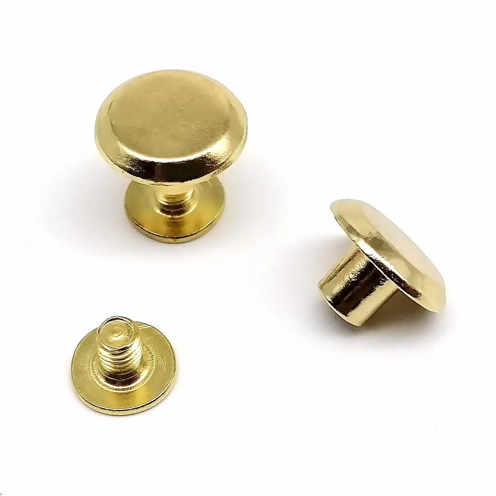 20 stks Ronde Kop 10mm Screwback Chicago Schroef Nagel Binding Klinknagel Stud voor Lederen Schoudertas Knapzak Riem portemonnee: YELLOW