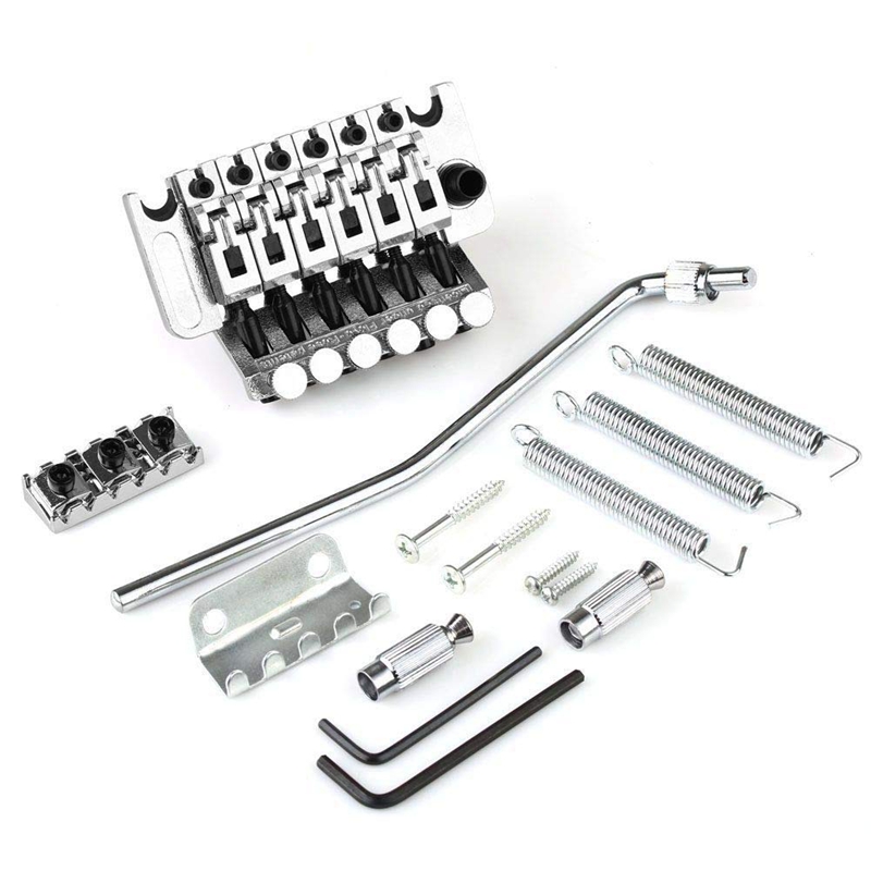 Electric Guitar Tremolo Bridge Assembly Double System Parts 2 Point St Strat Style Guitar Tremolo Bridge Locking System