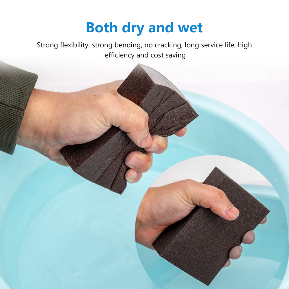 6 stk. slibesvampeblokke 60, 80, 100, 120, 180, 220 korn - vægslibning, model- og malingslibning, murstenspolering vægslibning