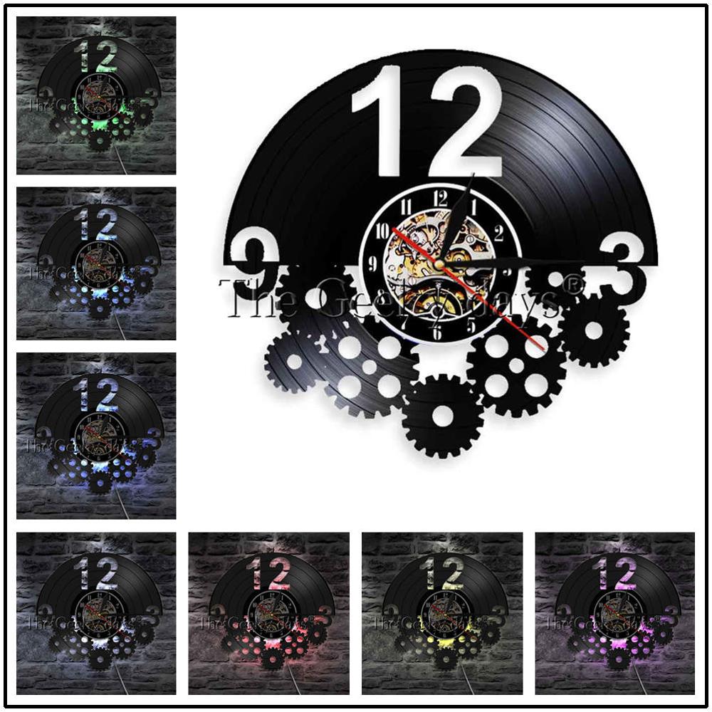 Ingranaggi Steampunk Orologio Da Parete Decorativo Orologio Da Parete Vintage ▾ vinile disco Orologio Da Parete Ciclista Ciclismo fan Ruote Dentate Regalo Fatto A Mano: nero / 12 pollice senza LED