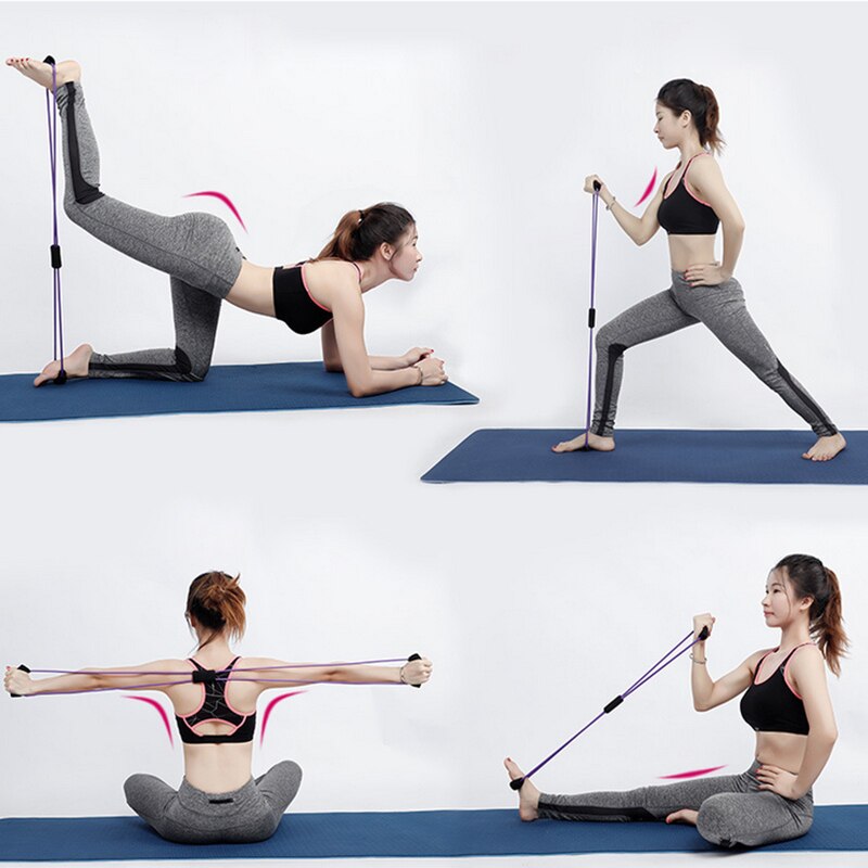 8- formet elastisk yoga træk reb bryst ekspander gummirør træk reb træning muskler på tværs fitness udstyr elastisk bånd