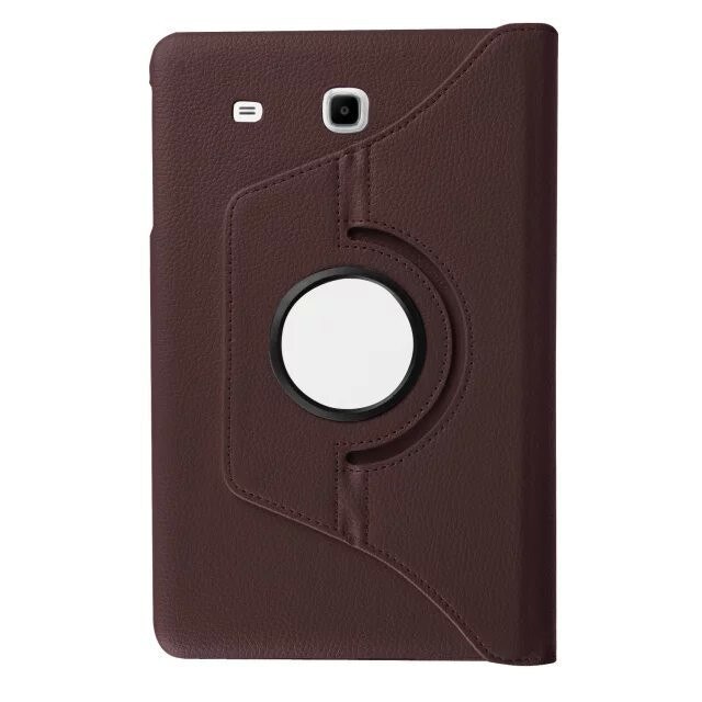 360 Rotating Case Stand Cover For Samsung Galaxy Tab E 9.6" SM-T560 T561 PU Leather Stand Smart Tablet Tablette Stands Fundas: brown