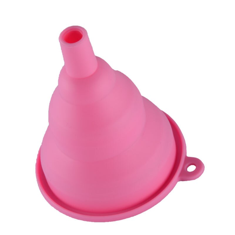 Kitchen Useful Folding Funnel Style Funnel Protable Mini Silicone Gel Folding Kitchen Cooking Tools Accessories: Pink