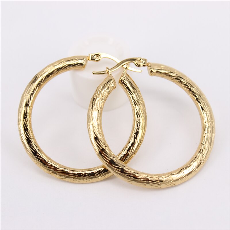 Platte Oorbellen 28mm38mm48mm Rvs Pop Oorbellen 5G-14G Per Paar 4Mm Breed Real Beeldweergave wasbare SL232: diameter 38mm