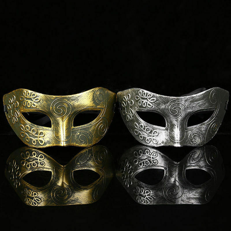 1Pc máscara hombres pulido de plata/oro de la mitad superior de la cara veneciana, Mardi Gras del Partido de la mascarada máscara de bola para adultos