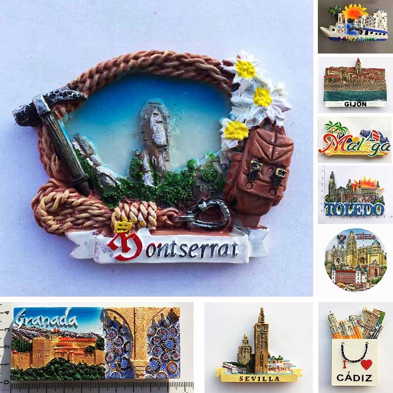 Spaans Koelkast Magneten Toledo La Catedra Kathedraal Malaga Montserrat Magnetische Koelkast Stickers Toeristische Souvenirs Idee