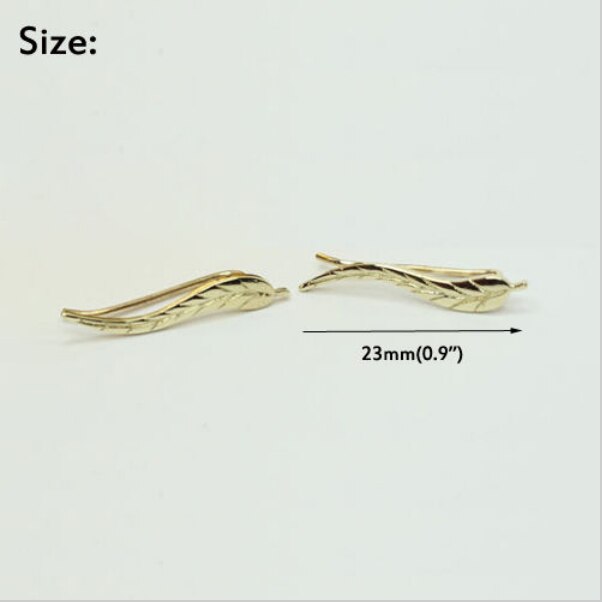 Prachtige Vintage Sieraden Plated Gold Oorbellen Veer Oorbellen Mooie Leaf Moderne Vrouwelijke Sieraden Verklaring Oorbellen