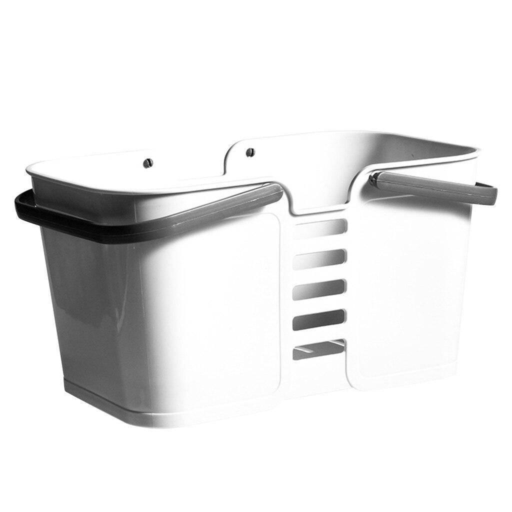 Bærbar vasketøjskurv til badeværelset toiletartikler opbevaringsboksholder arrangør badekurv badeværelsesprodukter  fh5: Hvid