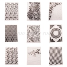 Plastic Embossing Folder Template DIY Scrapbook Photo Album Card Making Decoration Crafts Rainbow Sun Cloud Flower Birdcage Leaf