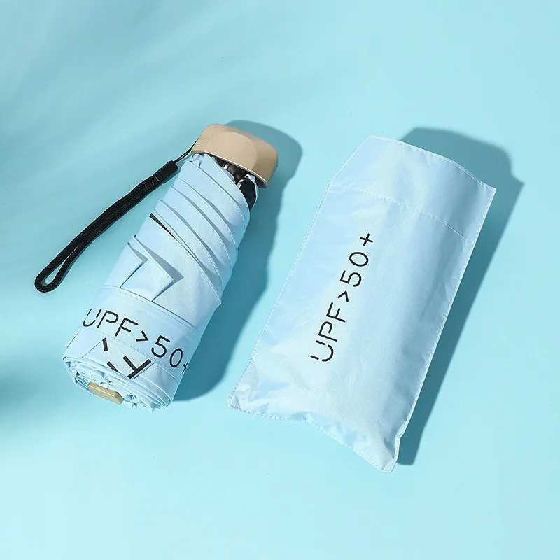 Sonniger Regenschirm faltbarer ultraleichter kleiner flacher fünffacher Regenschirm Sonnenschutz Sonnen-UV-Schutz Mini-Taschen schirm