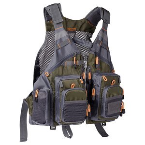 Bassdash Ademend Vissen Vest Outdoor Sport Fly Zwemmen Veiligheid Verstelbare Utility Vest Visgerei Voor Mannen En Vrouwen: Army green