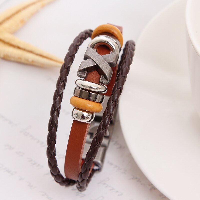 Zoshi pulseira de couro pu com design original, pulseira de coruja de strass com contas, moda feminina, pulseira casual para homens: SL356