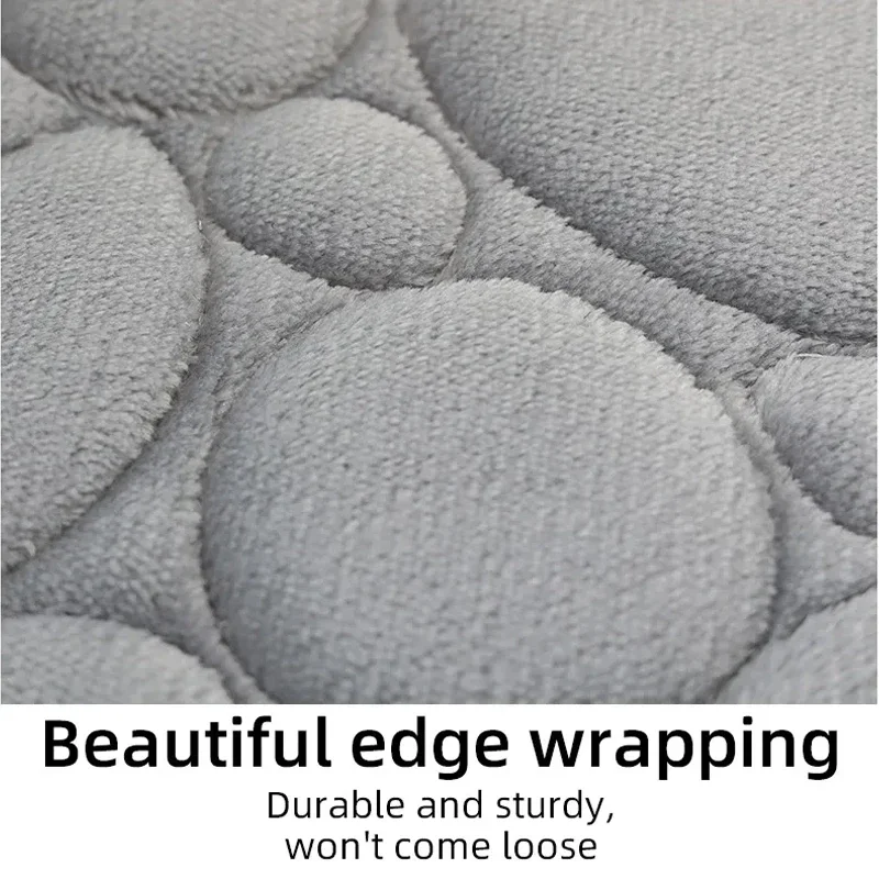 3PCS/Set Non-slip Soft Bath Mat Toilet Cover Carpet Cobblestone Embossed Floor Mat Bathroom Absorb Water Can Be Washed 욕실 매트