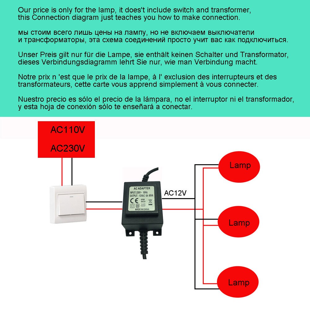 Focos LED RGB Para Piscinas 12V AC 6W Fiberglas Schwimmbad Licht Unterwasser Beleuchtung Mehrfarbig Veränderbar IP68 Wasserdicht Kalt weiß