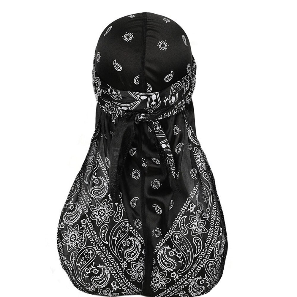 Pañuelo para la cabeza para hombre, pañuelo con estampado de Durag, sedoso