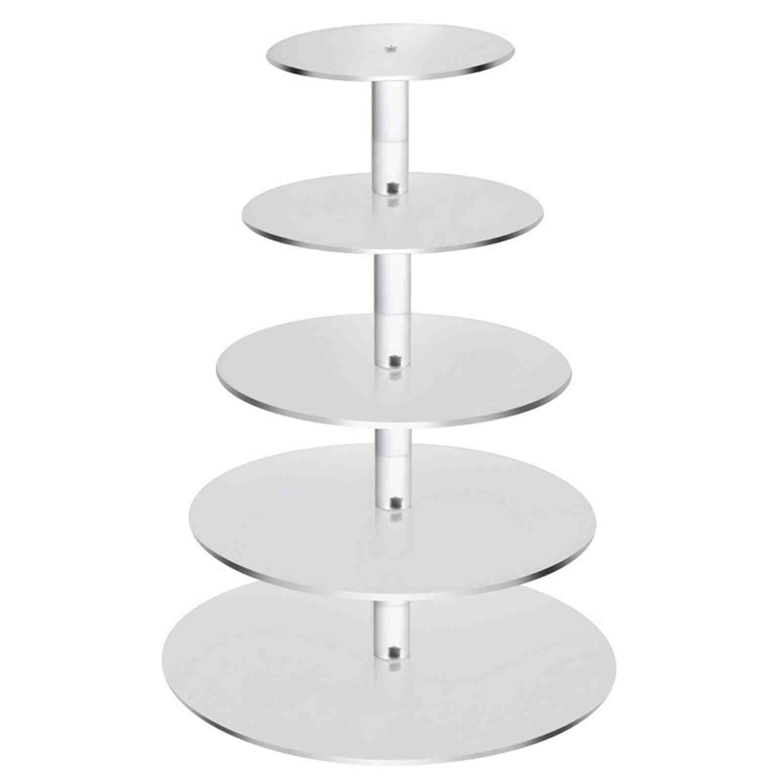 3/4/5/6 Tier Cake Houder Ronde Acryl Cupcake Cake Stand Monteren Demonteren Thuis Verjaardag Gereedschap Party Stand decoratie: 5 Layers