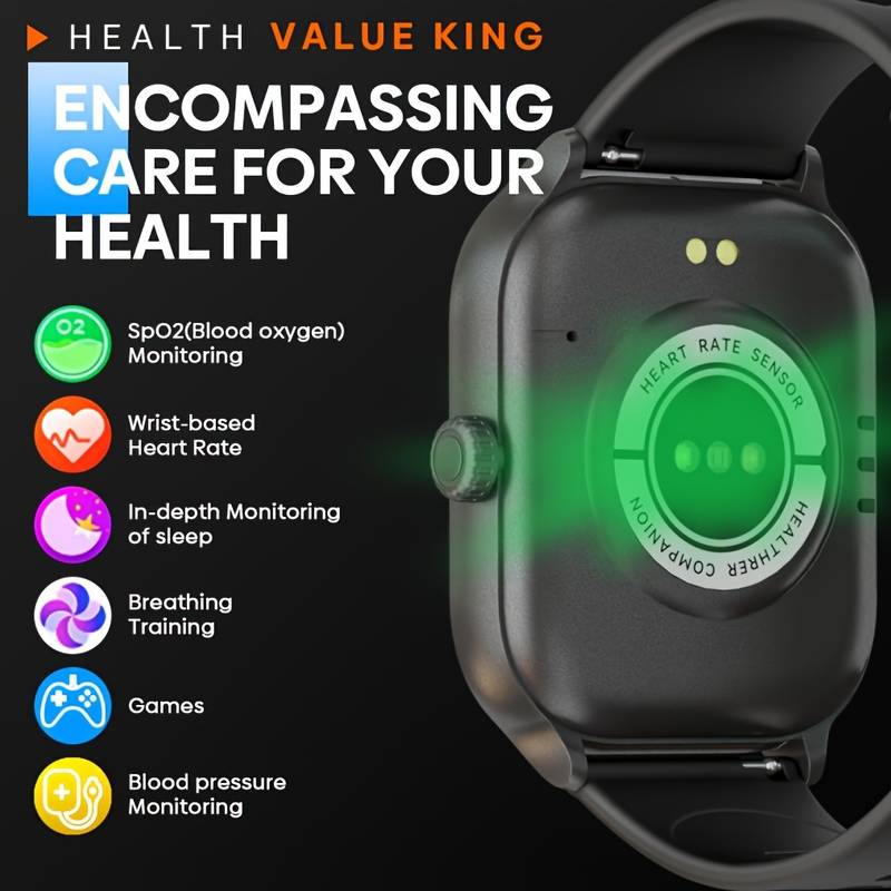 Smart Watch para homens e mulheres, mostrador personalizado, relógios de aço, rastreador de fitness esportivo, frequência cardíaca, smartwatch para Android e iOS, novo