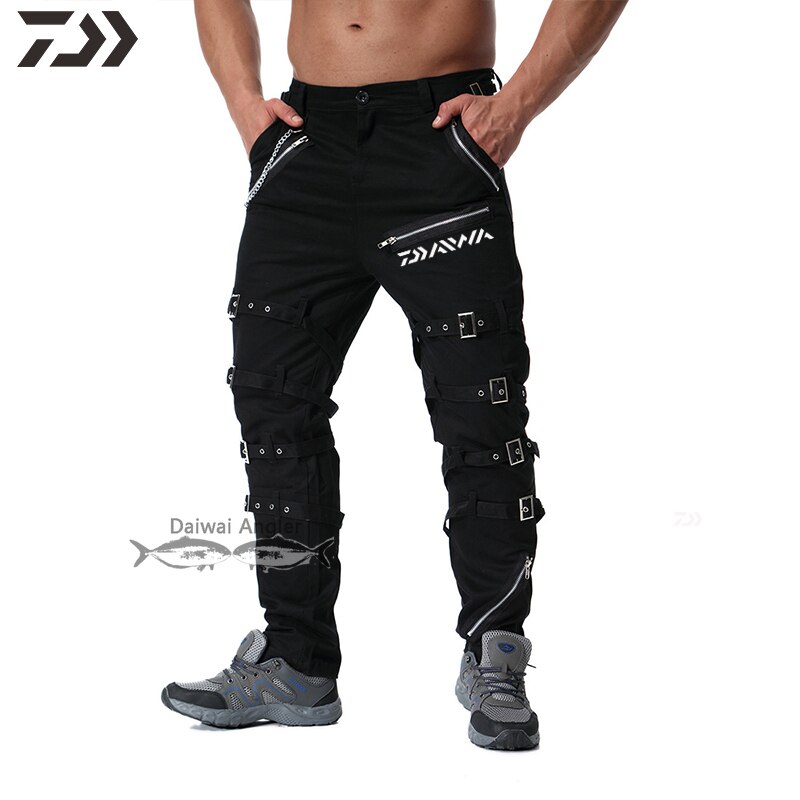 Daiwa Broek mannen Casual Broek Ademend Vissen Broek Mannen Losse Solid Multi-pocket Rits Outdoor Wandelen Broek Joggingbroek