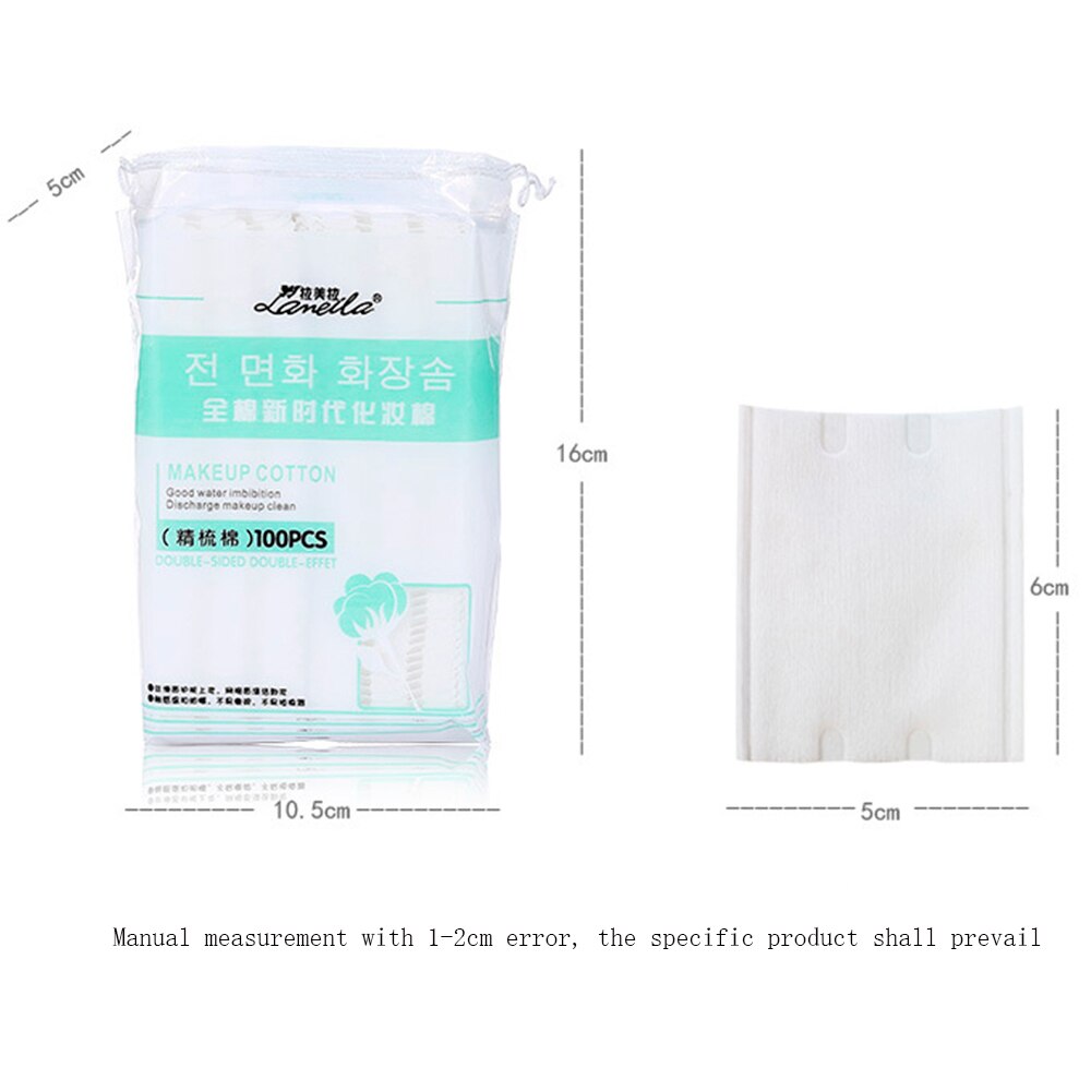 100 pièces blanc Rectangle tampons de coton du visage pour maquillage confortable peau cosmétique maquillage outils