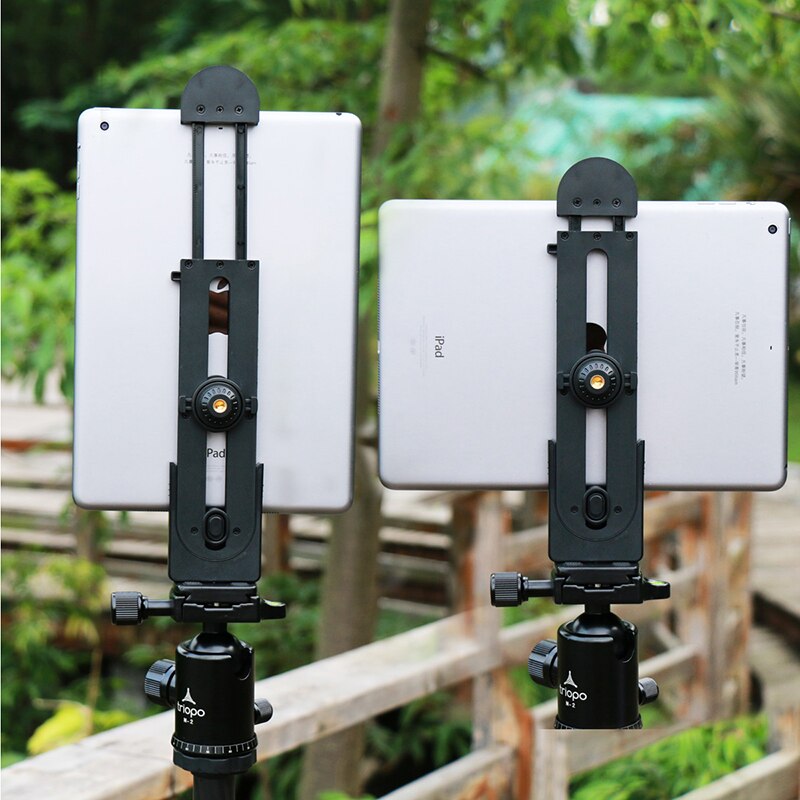 Ulanzi-Soporte para iPad, trípode con abrazadera ajustable, vertical, montaje, adaptador, 1/4", 5-12"