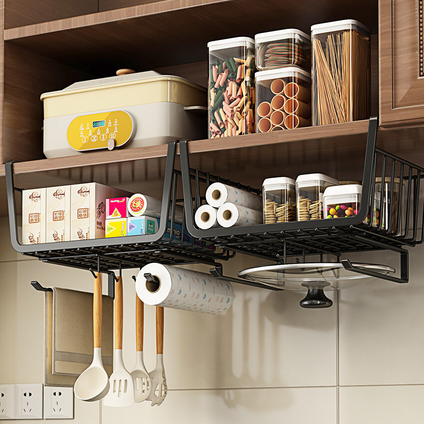 Keuken Onder Kast Mand Opbergplank Tissue Bekerhouder Kast Bureau Ophangrek Uitgeholde Uittrekbare Lade Schuifmand