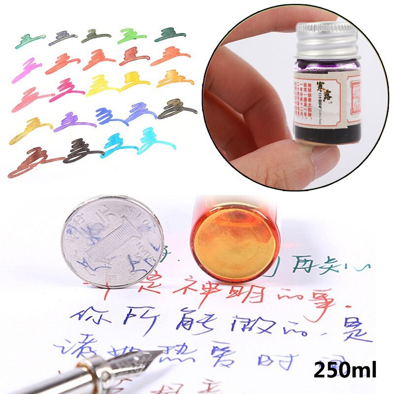 Farvet blæk ikke-kulstof blæk 5ml maleri blæk tegning signatur pen skrive fyldepenne farve skole forsyninger