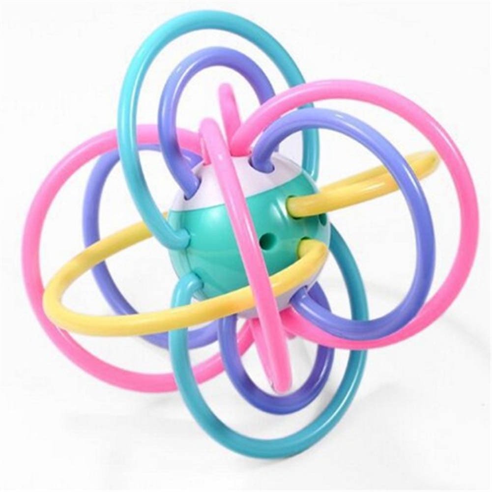 color random Baby Rattles Toys Develop Intelligence Baby Toys 0-12 months Bell Ball Baby Grasping Toy Plastic Hand Bell Rattle