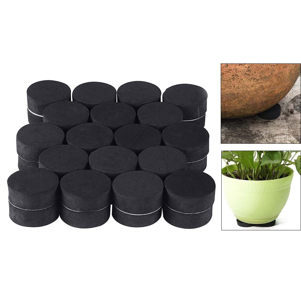 24PCS Self-Adhesive Potted Mat Flower Pot Mat Plant Feet Riser Pad Round Invisible Natural Rubber Flowerpot With Adhesive