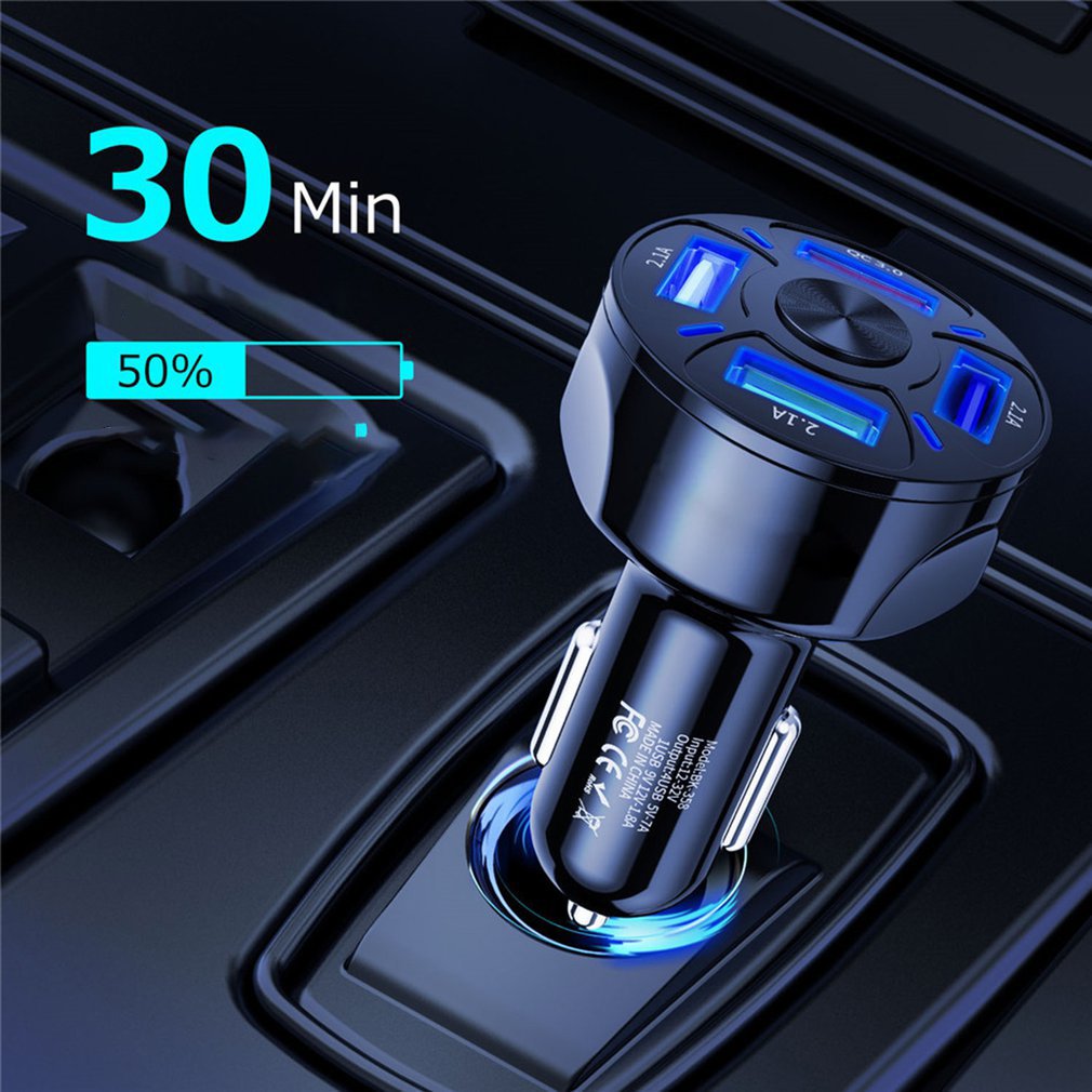 4 usb-anschlüsse für das auto: 12v-24v schnellladeanschlüsse , 2.1a mini-schnellladeanschlüsse für iphone 11, xiaomi, huawei und andere mobiltelefone.