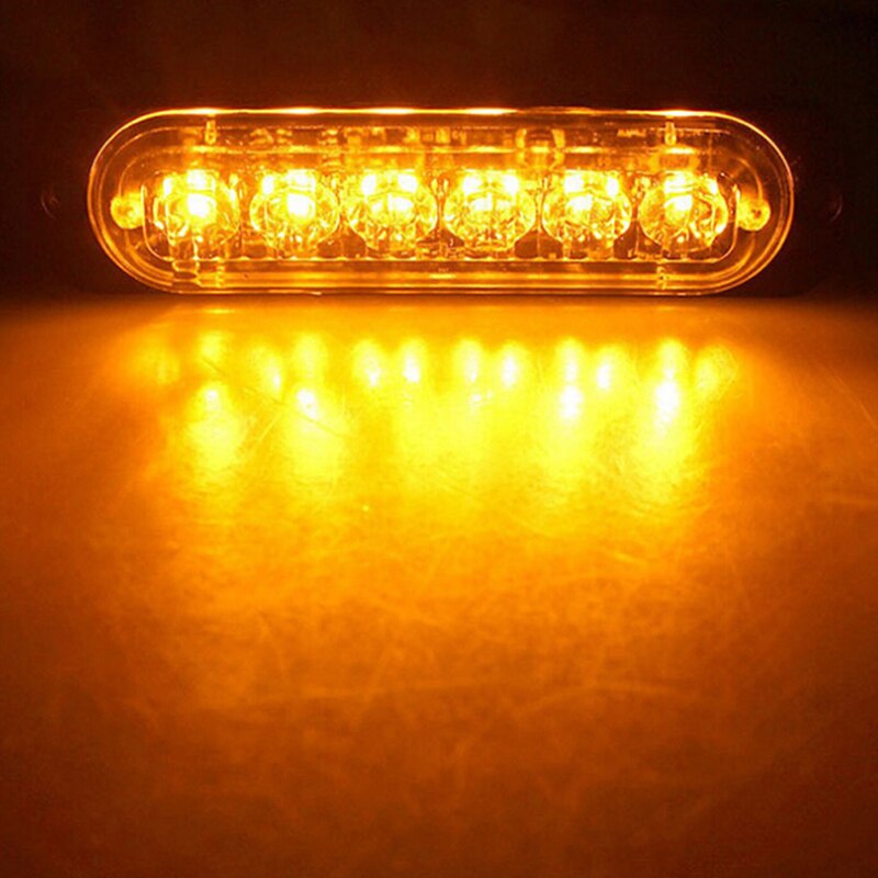 75cm dc 12v 6 led strobe advarselslys gitter blinkende lysbjælke ultra-tynd lastbil bil lampe anti-kollisioan anti-støv signal lampe: Gul